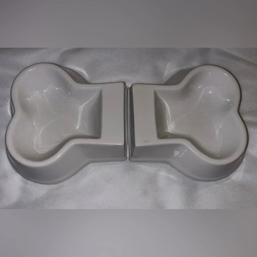Dog bone ceramic dishes. 12” RARE